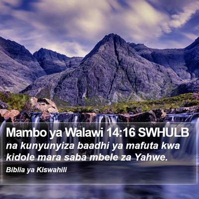 Mambo ya Walawi 14:16 SWHULB Bible Verse Image