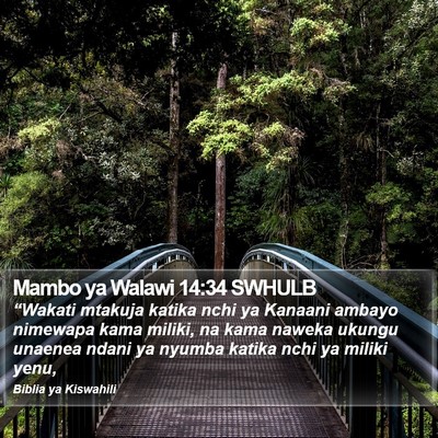 Mambo ya Walawi 14:34 SWHULB Bible Verse Image