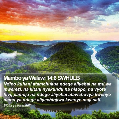 Mambo ya Walawi 14:6 SWHULB Bible Verse Image