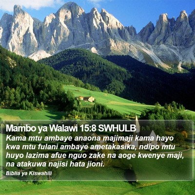 Mambo ya Walawi 15:8 SWHULB Bible Verse Image