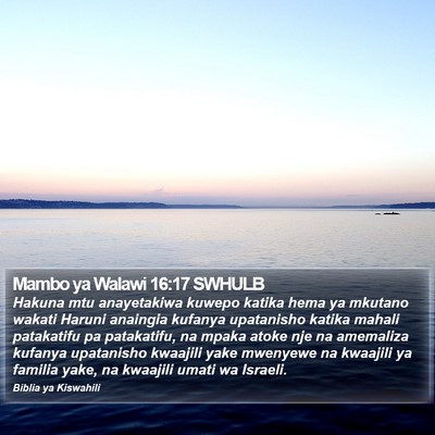 Mambo ya Walawi 16:17 SWHULB Bible Verse Image