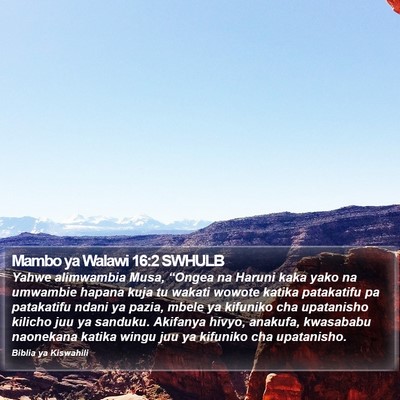 Mambo ya Walawi 16:2 SWHULB Bible Verse Image