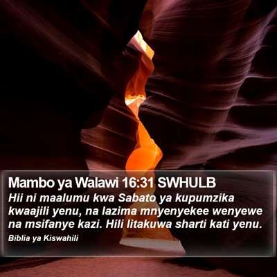 Mambo ya Walawi 16:31 SWHULB Bible Verse Image