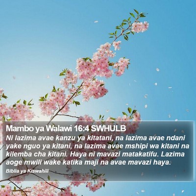 Mambo ya Walawi 16:4 SWHULB Bible Verse Image