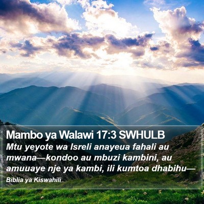 Mambo ya Walawi 17:3 SWHULB Bible Verse Image