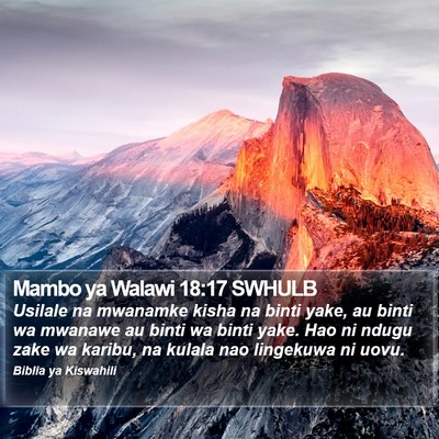 Mambo ya Walawi 18:17 SWHULB Bible Verse Image