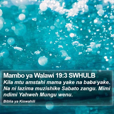 Mambo ya Walawi 19:3 SWHULB Bible Verse Image