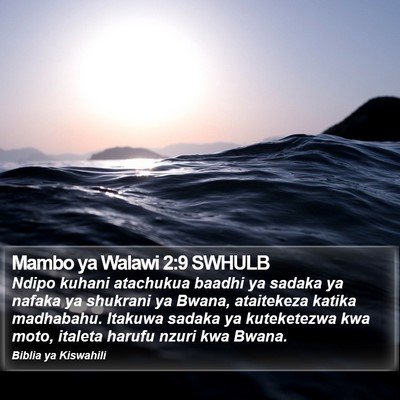 Mambo ya Walawi 2:9 SWHULB Bible Verse Image