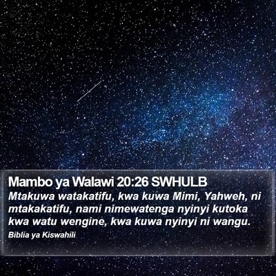 Mambo ya Walawi 20:26 SWHULB Bible Verse Image