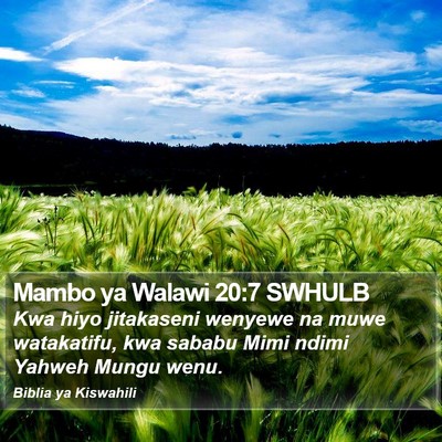 Mambo ya Walawi 20:7 SWHULB Bible Verse Image