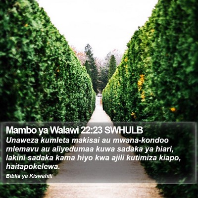 Mambo ya Walawi 22:23 SWHULB Bible Verse Image