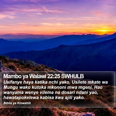 Mambo ya Walawi 22:25 SWHULB Bible Verse Image