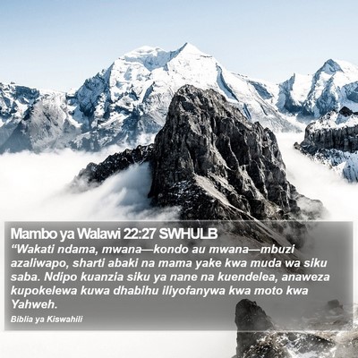 Mambo ya Walawi 22:27 SWHULB Bible Verse Image