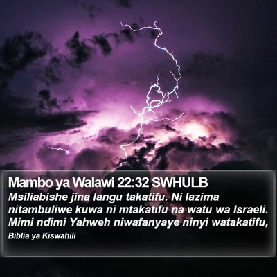 Mambo ya Walawi 22:32 SWHULB Bible Verse Image