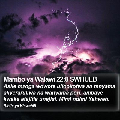 Mambo ya Walawi 22:8 SWHULB Bible Verse Image
