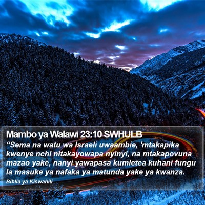 Mambo ya Walawi 23:10 SWHULB Bible Verse Image