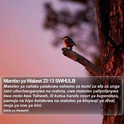 Mambo ya Walawi 23:13 SWHULB Bible Verse Image