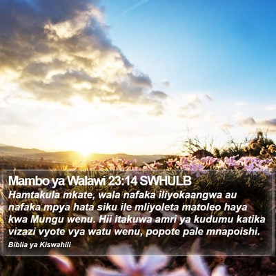Mambo ya Walawi 23:14 SWHULB Bible Verse Image