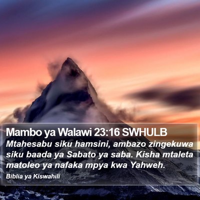 Mambo ya Walawi 23:16 SWHULB Bible Verse Image