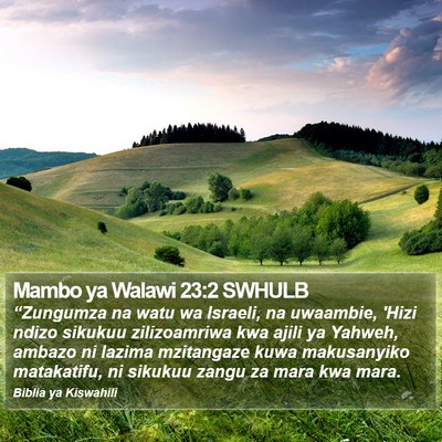 Mambo ya Walawi 23:2 SWHULB Bible Verse Image
