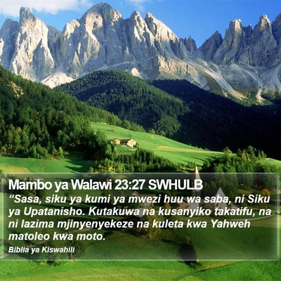 Mambo ya Walawi 23:27 SWHULB Bible Verse Image