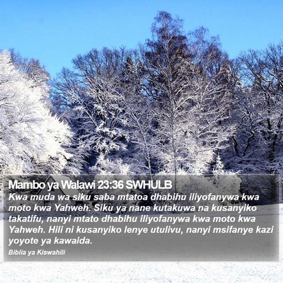 Mambo ya Walawi 23:36 SWHULB Bible Verse Image