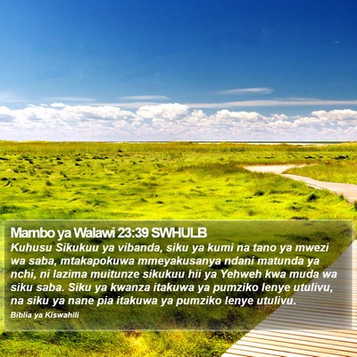 Mambo ya Walawi 23:39 SWHULB Bible Verse Image