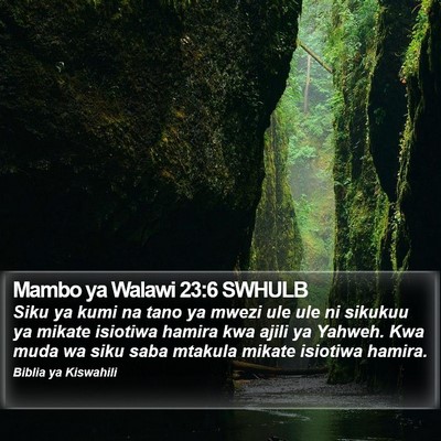 Mambo ya Walawi 23:6 SWHULB Bible Verse Image