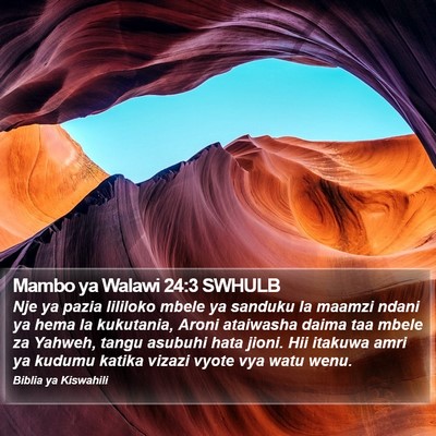 Mambo ya Walawi 24:3 SWHULB Bible Verse Image