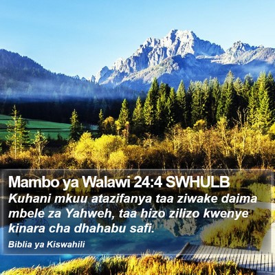 Mambo ya Walawi 24:4 SWHULB Bible Verse Image