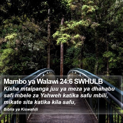 Mambo ya Walawi 24:6 SWHULB Bible Verse Image