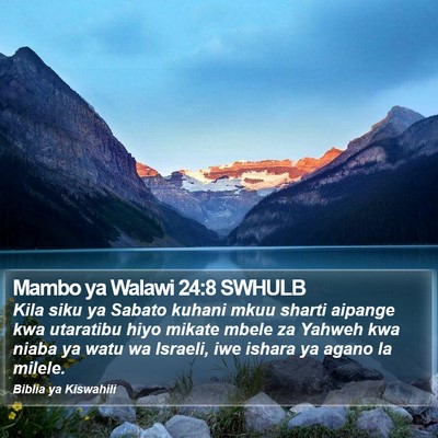 Mambo ya Walawi 24:8 SWHULB Bible Verse Image