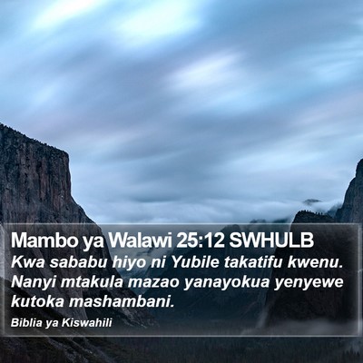 Mambo ya Walawi 25:12 SWHULB Bible Verse Image