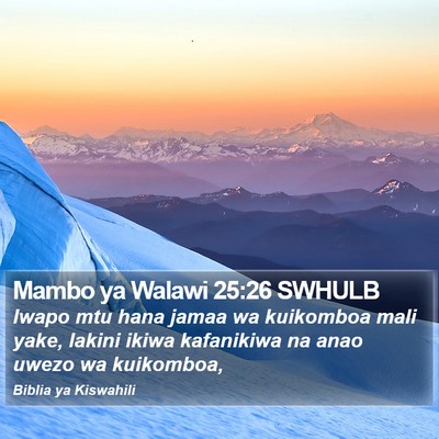 Mambo ya Walawi 25:26 SWHULB Bible Verse Image