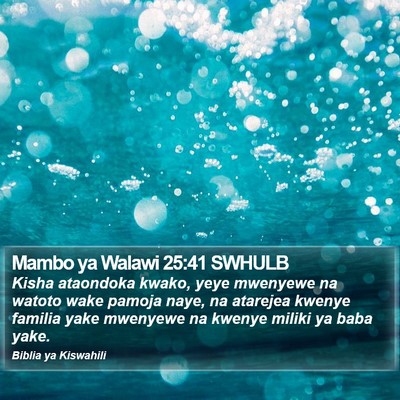 Mambo ya Walawi 25:41 SWHULB Bible Verse Image