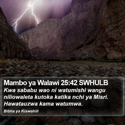 Mambo ya Walawi 25:42 SWHULB Bible Verse Image