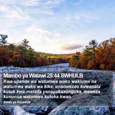Mambo ya Walawi 25:44 SWHULB Bible Verse Image