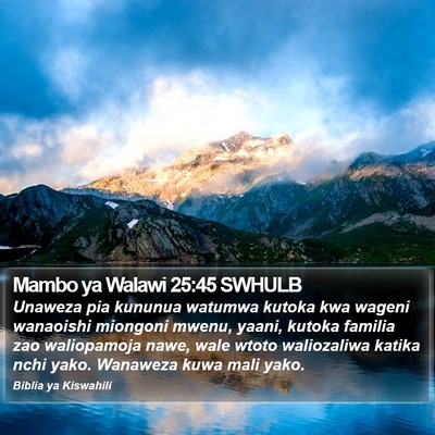 Mambo ya Walawi 25:45 SWHULB Bible Verse Image
