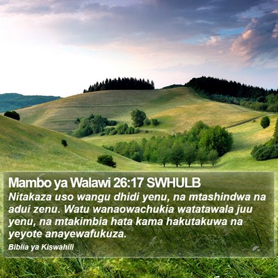 Mambo ya Walawi 26:17 SWHULB Bible Verse Image