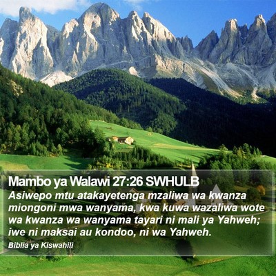Mambo ya Walawi 27:26 SWHULB Bible Verse Image