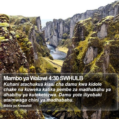 Mambo ya Walawi 4:30 SWHULB Bible Verse Image