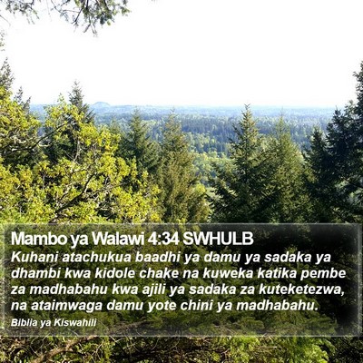 Mambo ya Walawi 4:34 SWHULB Bible Verse Image
