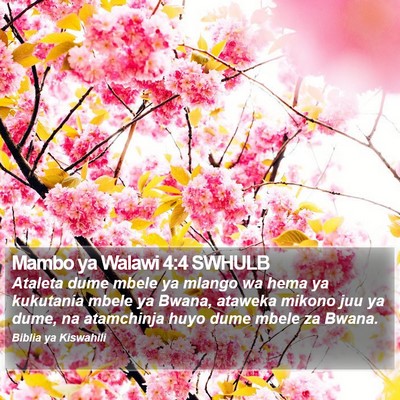 Mambo ya Walawi 4:4 SWHULB Bible Verse Image