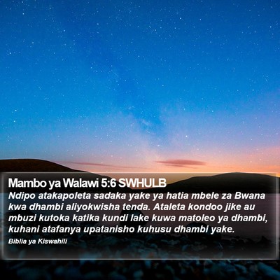 Mambo ya Walawi 5:6 SWHULB Bible Verse Image
