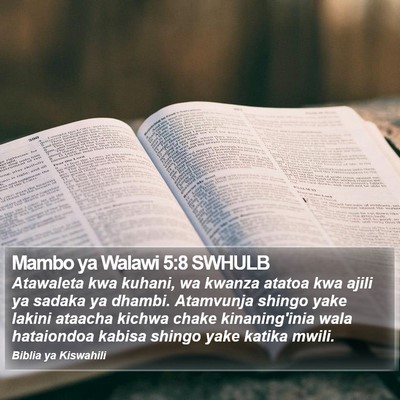 Mambo ya Walawi 5:8 SWHULB Bible Verse Image