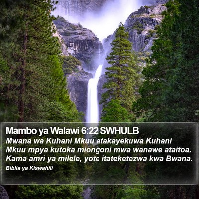 Mambo ya Walawi 6:22 SWHULB Bible Verse Image