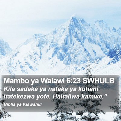 Mambo ya Walawi 6:23 SWHULB Bible Verse Image