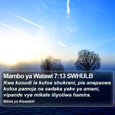 Mambo ya Walawi 7:13 SWHULB Bible Verse Image