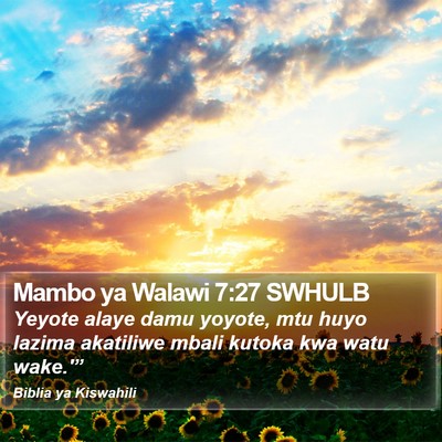 Mambo ya Walawi 7:27 SWHULB Bible Verse Image