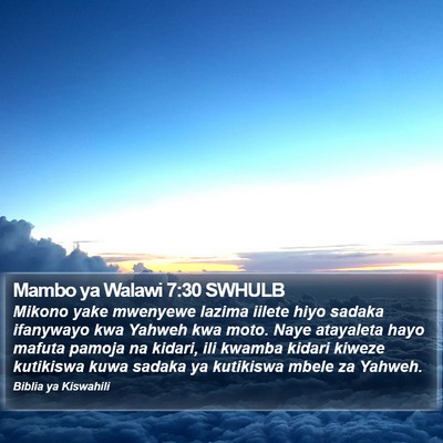 Mambo ya Walawi 7:30 SWHULB Bible Verse Image